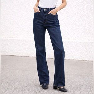 Vintage Foxmoor Jeans USA Made High Rise Straight Leg Dark Wash Denim Pants 70s!